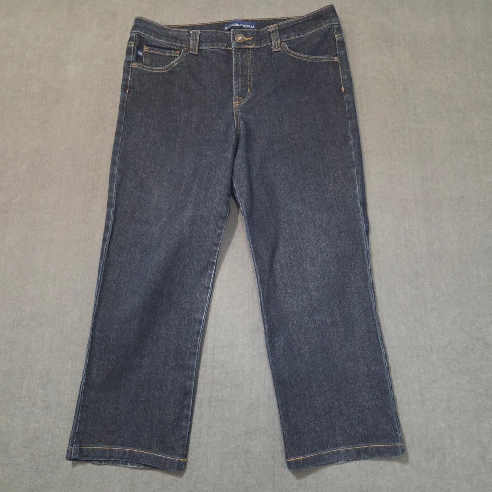 Bandolino Blu Mandie Classic Fit Jeans Womens‎ 14 Dark Wash Straight Leg Denim